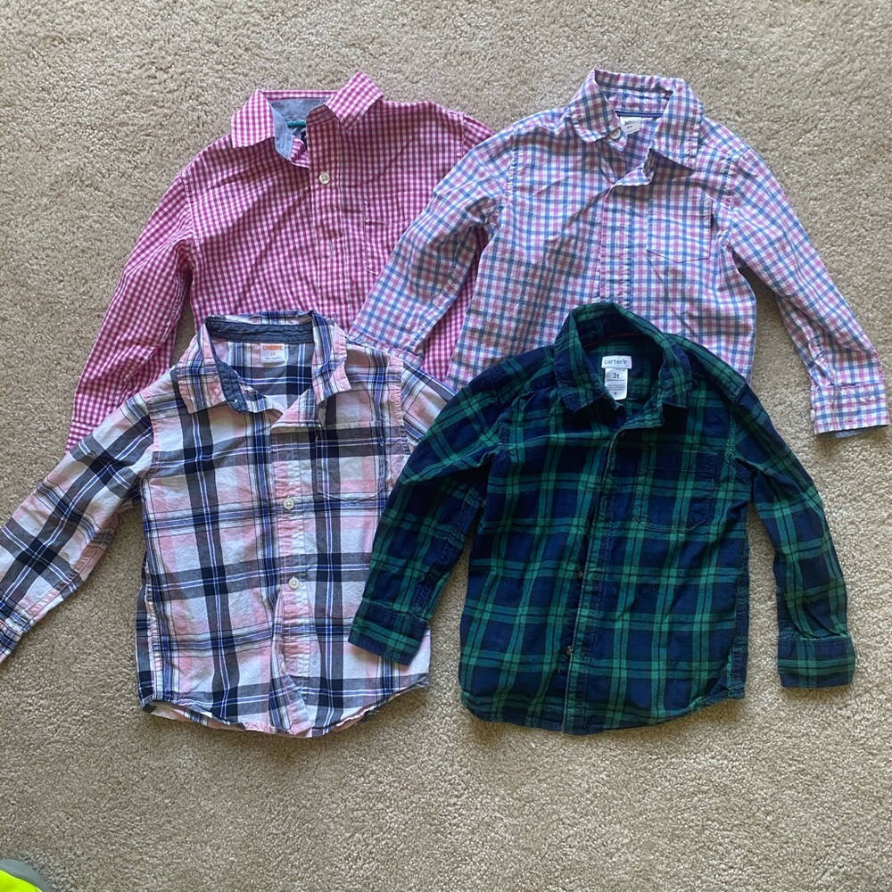 Boy button down shirt bundle 3T